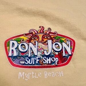 Ron Jon Myrtle Beach Unisex Light Yellow Tee Large